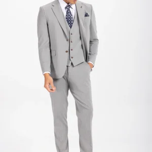 Grey Slim Fit Formal Suit - Turkish Made